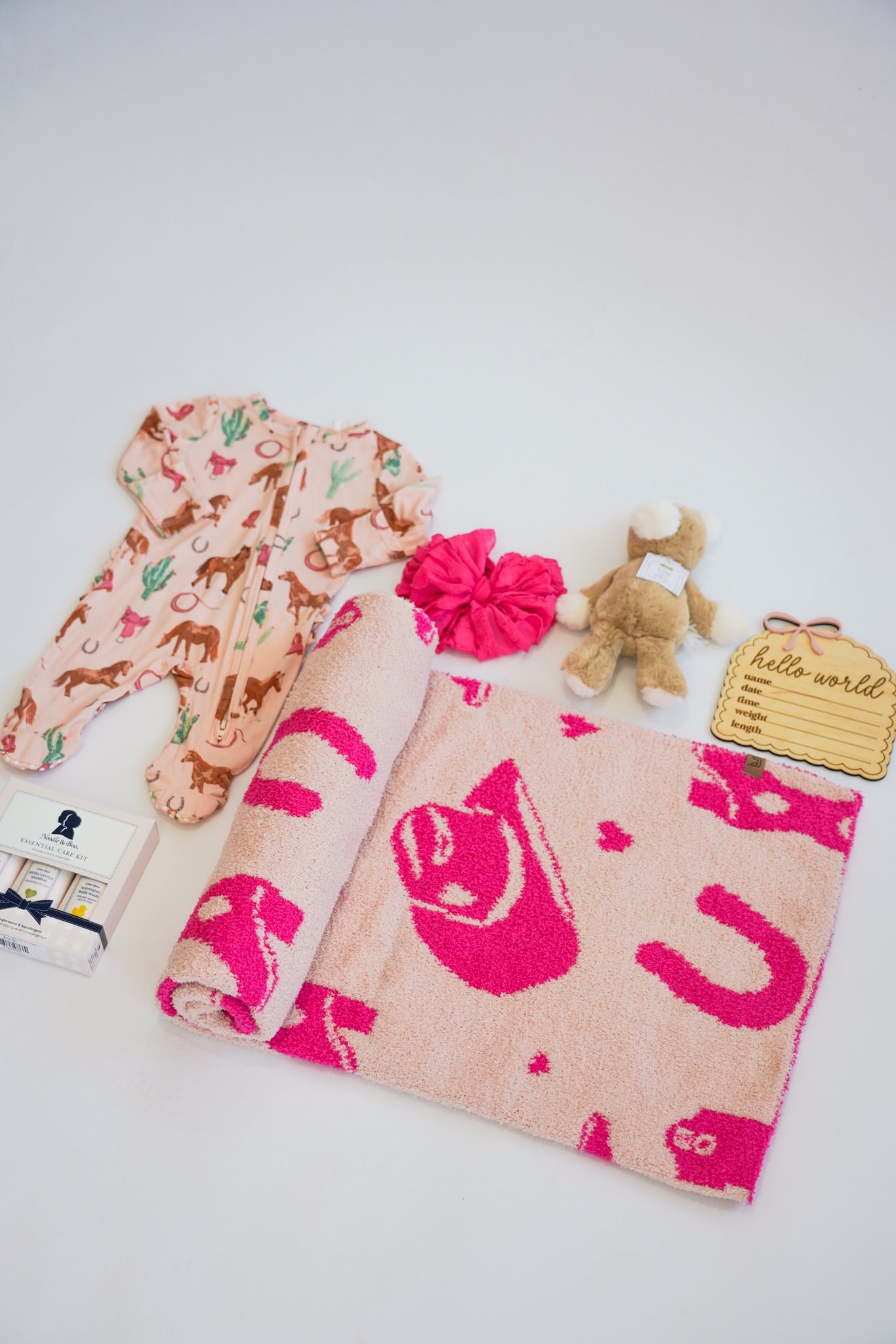 Pink Cowgirl Horse Girls Newborn Gift Box