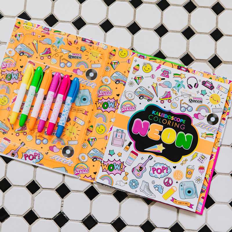 kaleidoscope Coloring Neon Book
