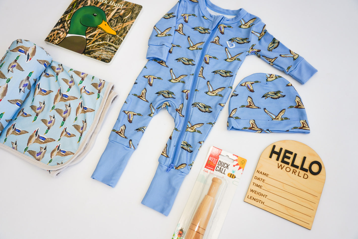 Blue Mallard Duck Hunting Newborn Gift Box