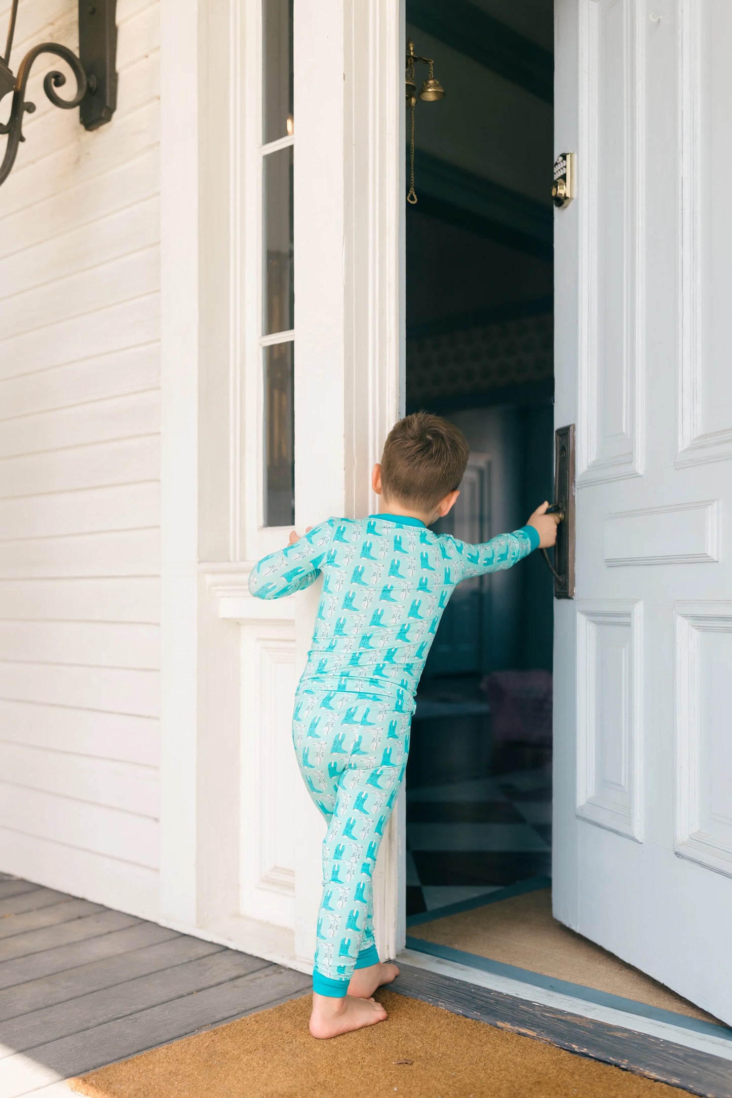 Poppy Kids Teal Two Piece Bamboo Boy Pajamas