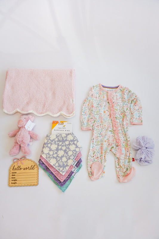 Sweet Pink & Purple Girls Newborn Gift Box