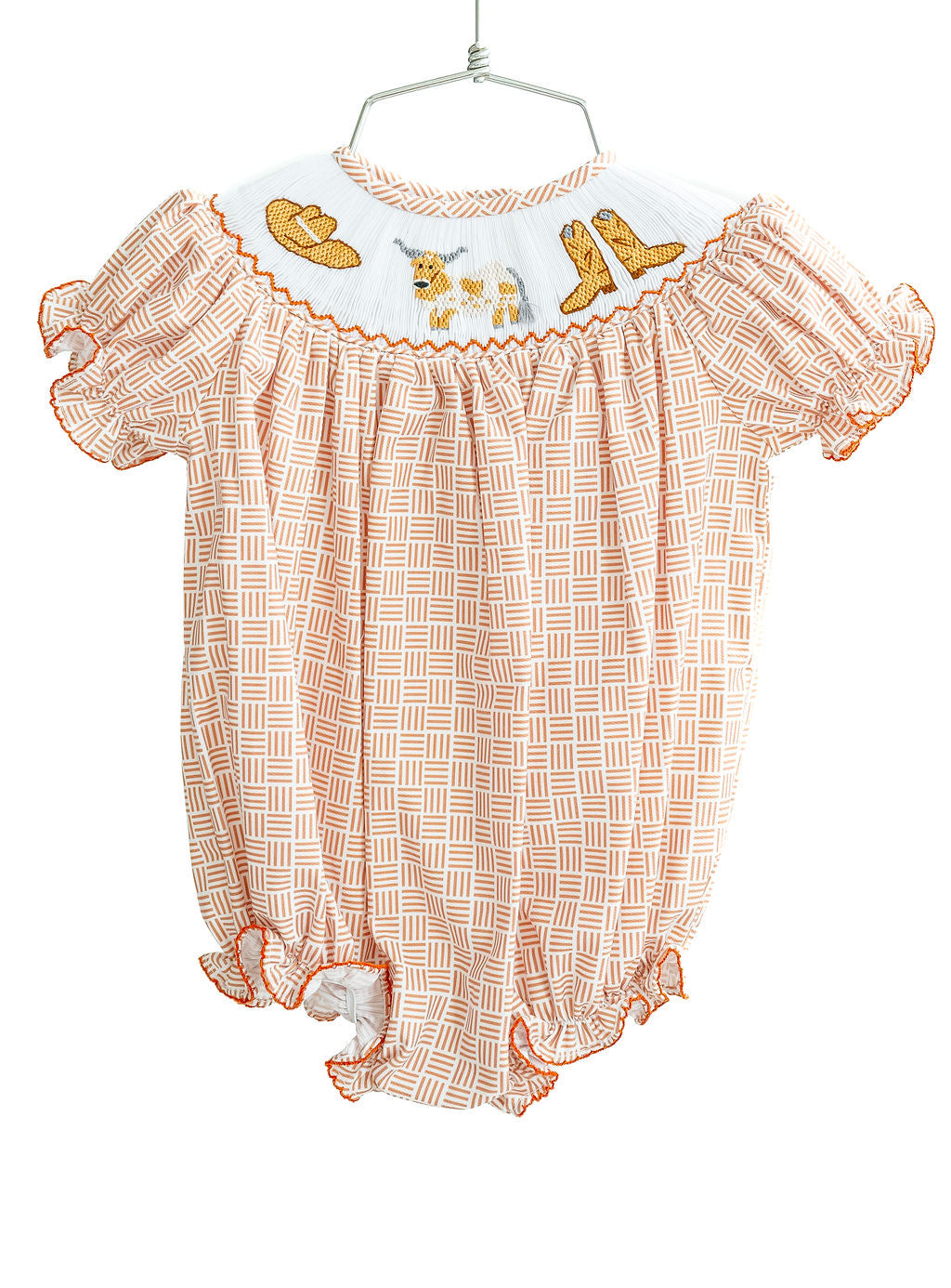 Ruth & Ralph UT Texas Longhorns Smocked Girls Bubble