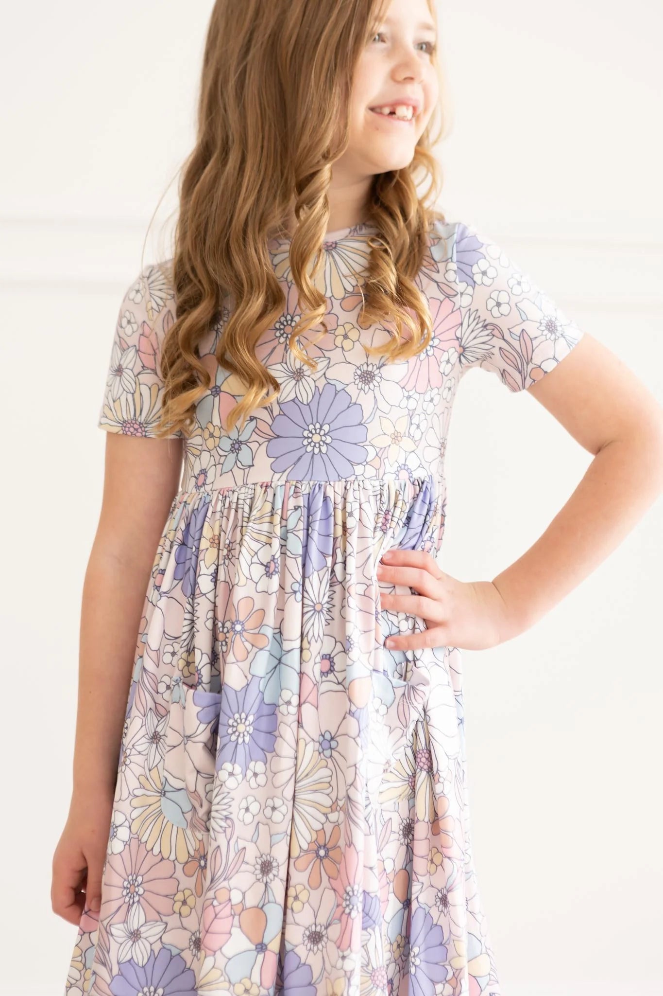 Sweet Escape Floral S/S Pocket Girls Twirl Dress