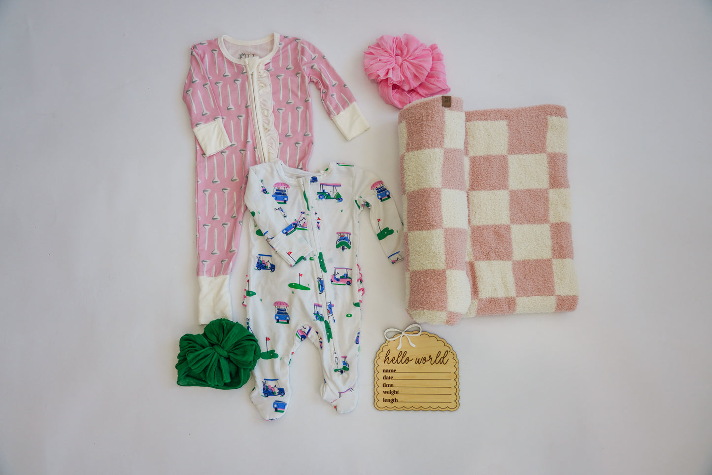 Pink Girls Golf Things Newborn Gift Box