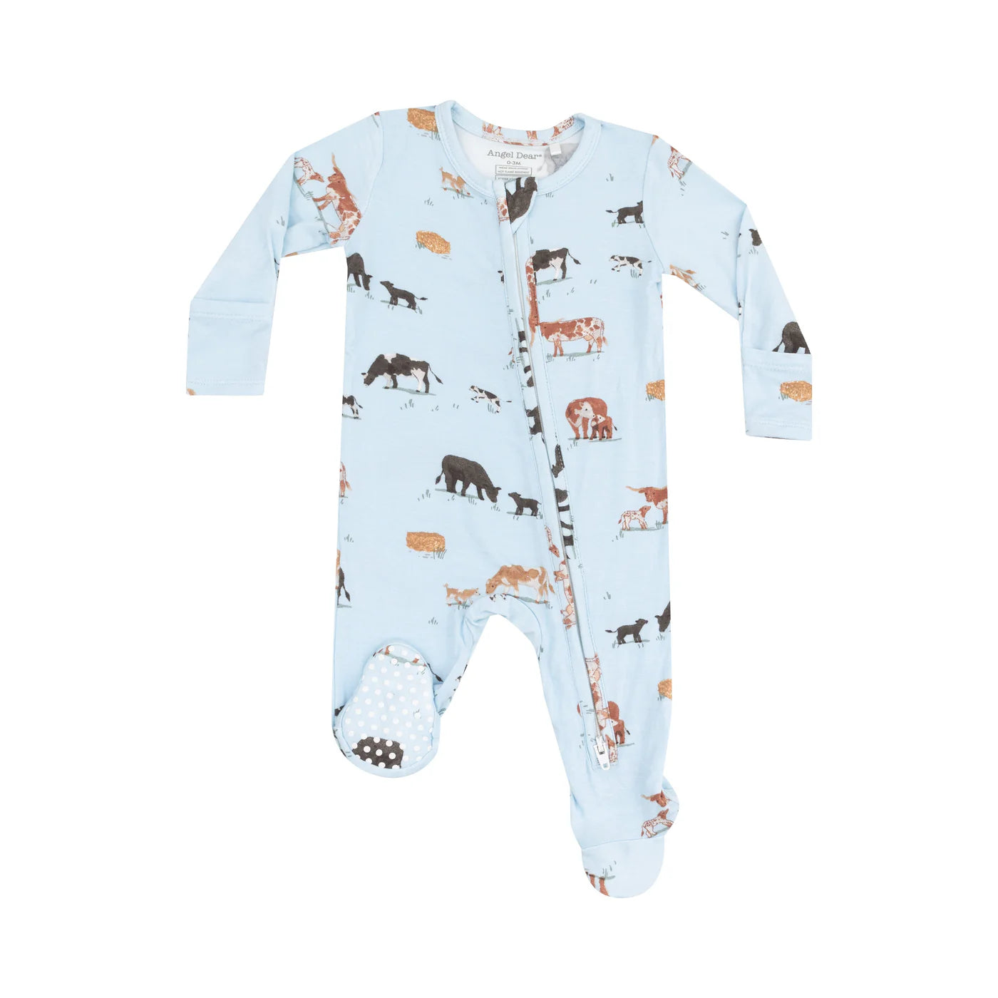 Angel Dear Boys Cow Families 2 Way Zipper Footie
