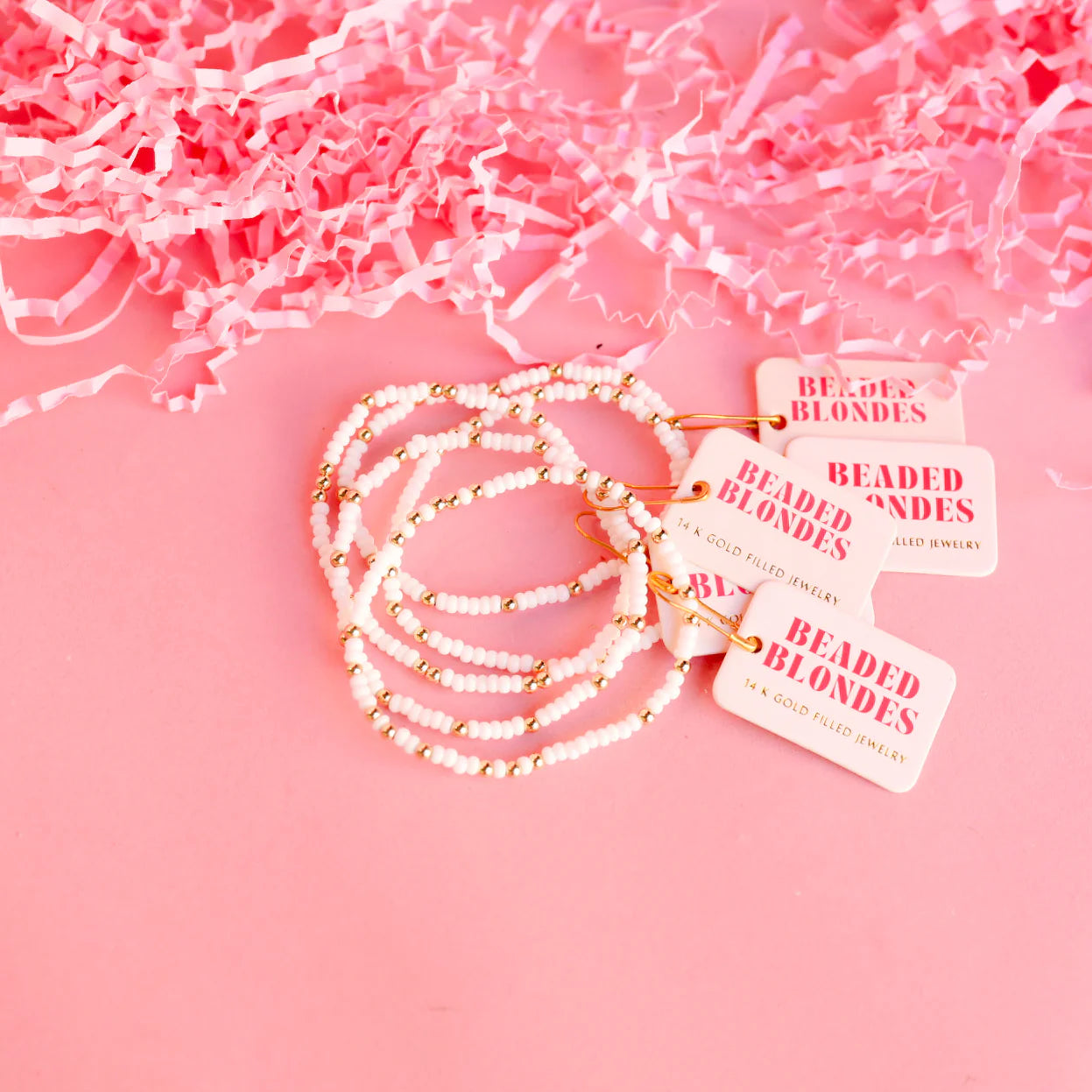 Beaded Blondes- White Sprinkle Bracelet