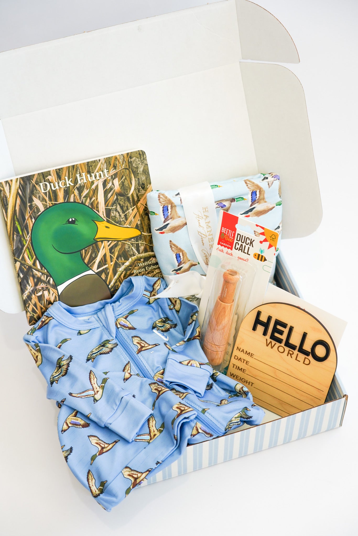 Blue Mallard Duck Hunting Newborn Gift Box