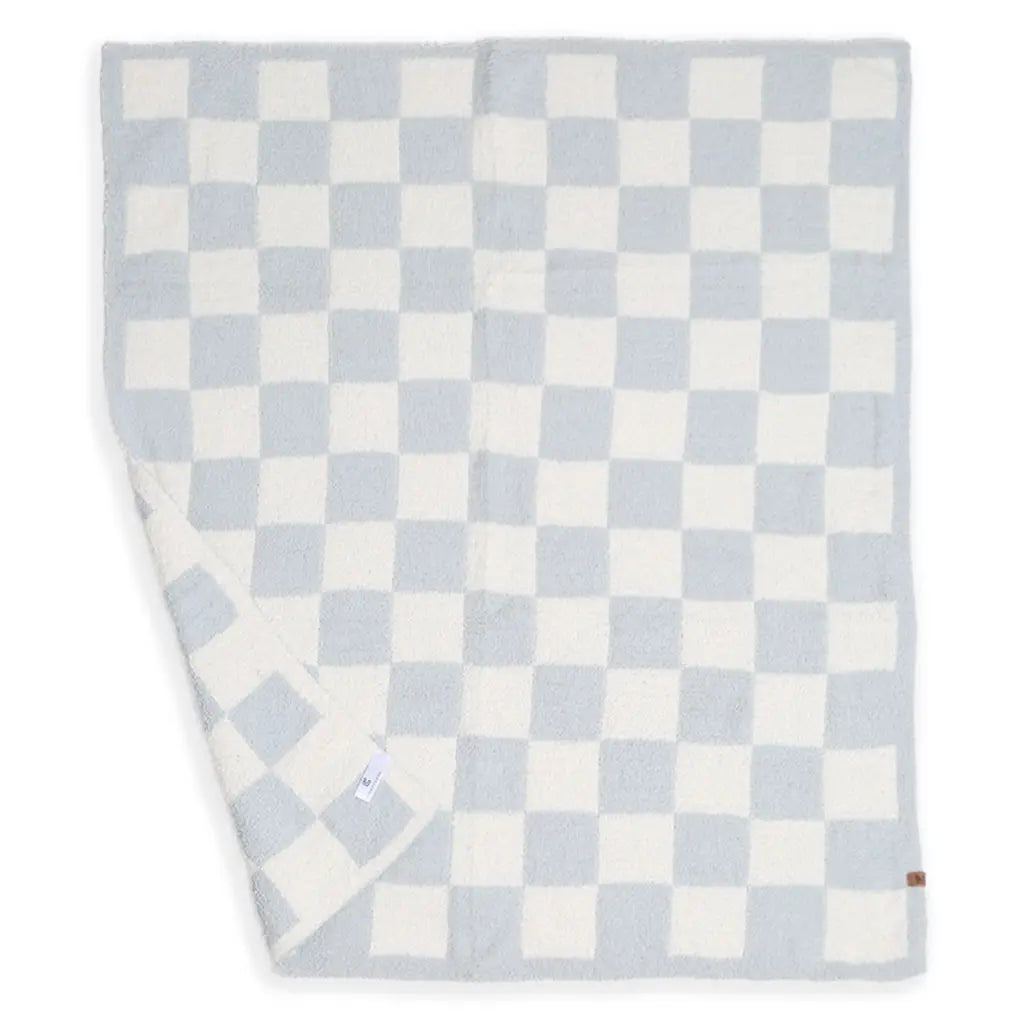Barefoot Dreams Dupe Blue & White Luxe Cozy Baby Blanket