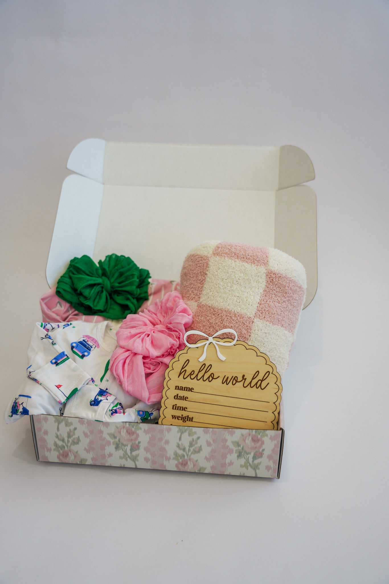 Pink Girls Golf Things Newborn Gift Box