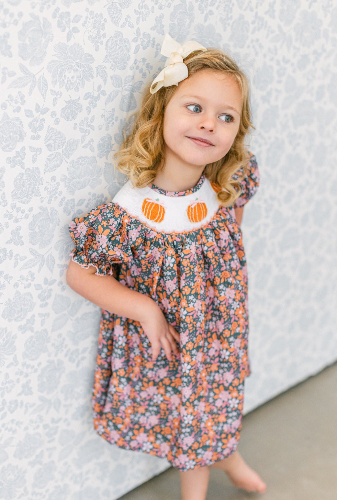 Poppy Kids Co Kelly Smocked Pumpkin Dress