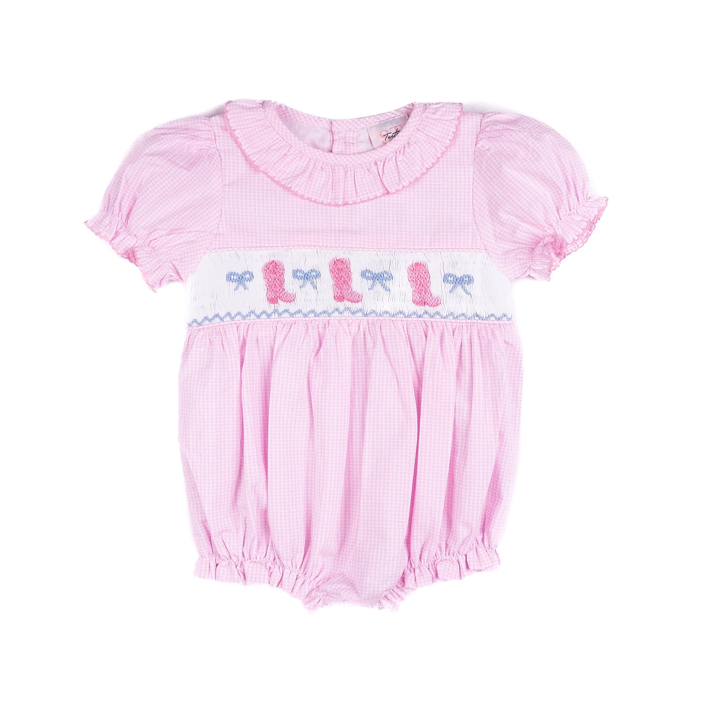 Shop Teeta Pink Cowgirl Boots Smocked Girls Bubble