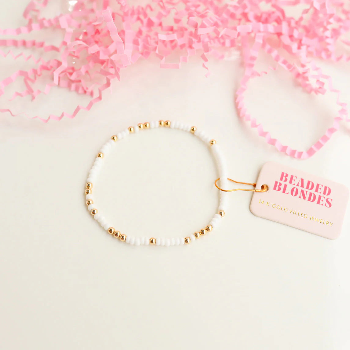 Beaded Blondes- White Sprinkle Bracelet