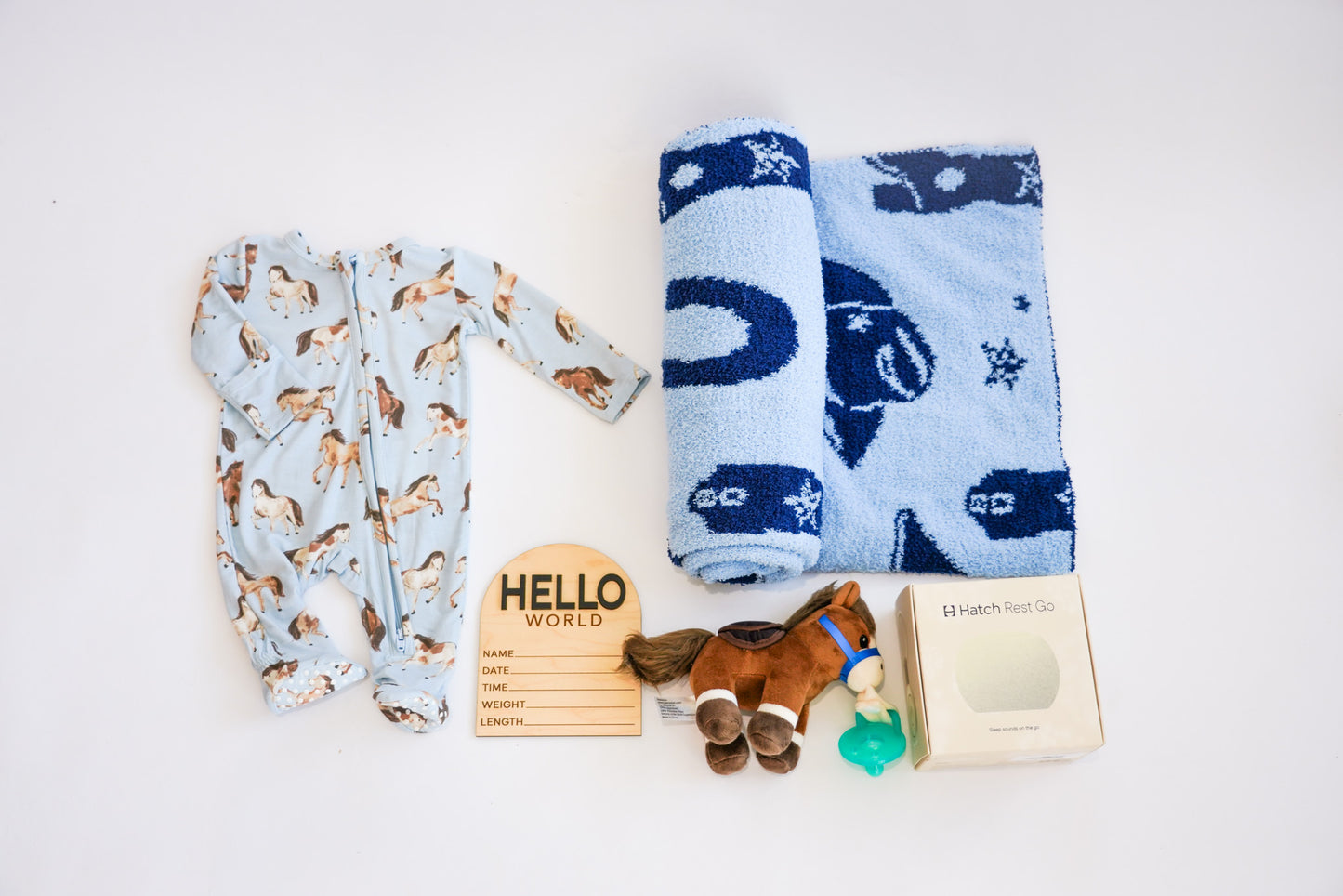 Blue Western Horse/ Cowboy Newborn Gift Box