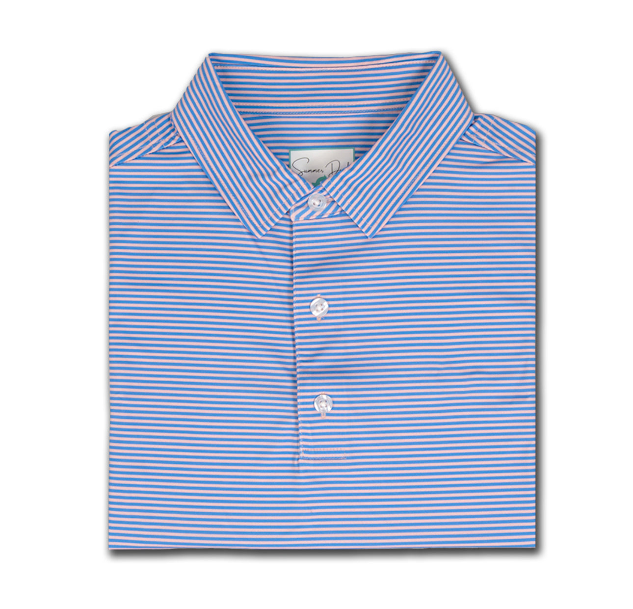 Summer Duck Horseshoe Polo Blue Boys Shirt