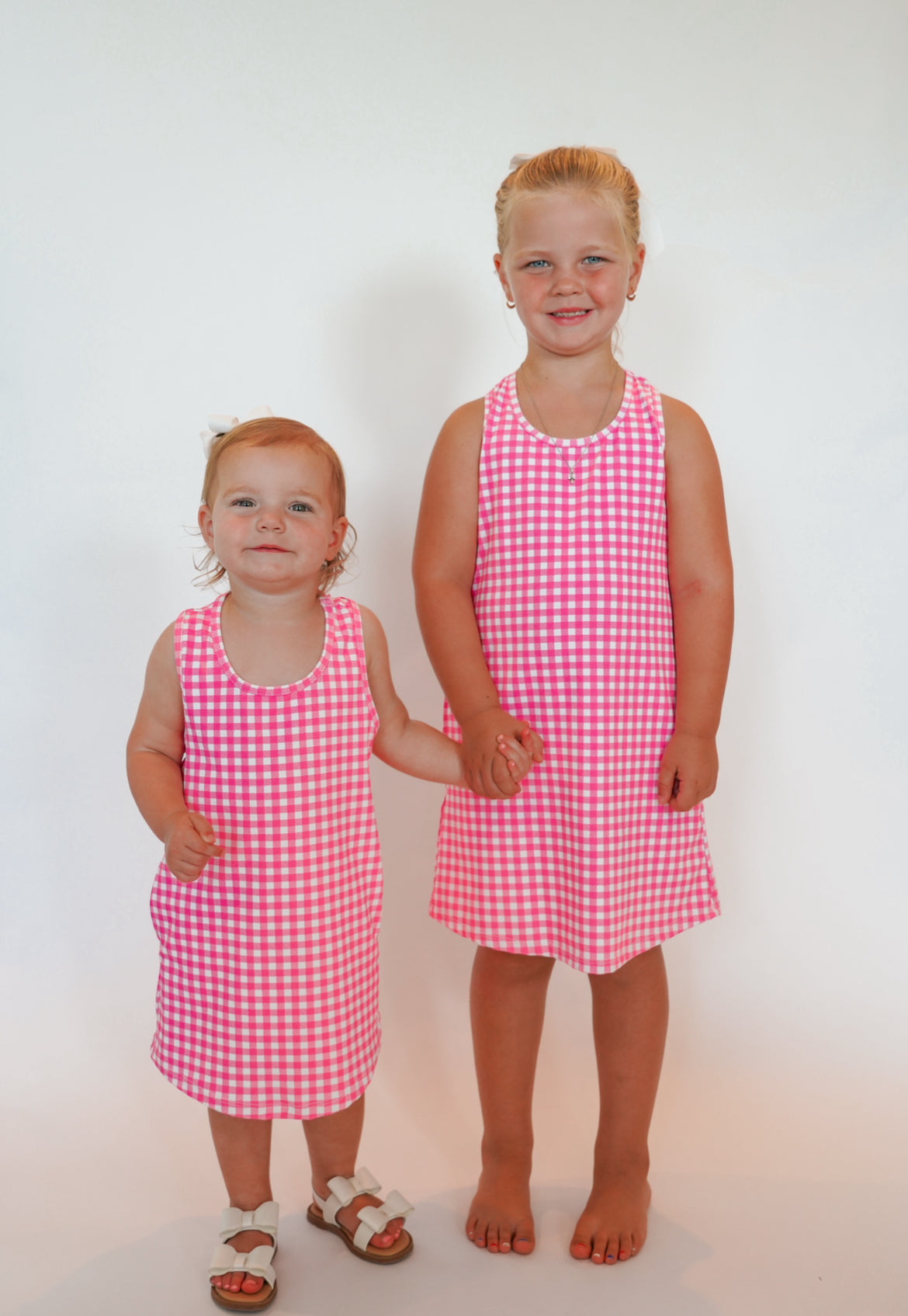 Azarhia Girls Izzy Performance Tennis Dress & Shorts New Pink Gingham