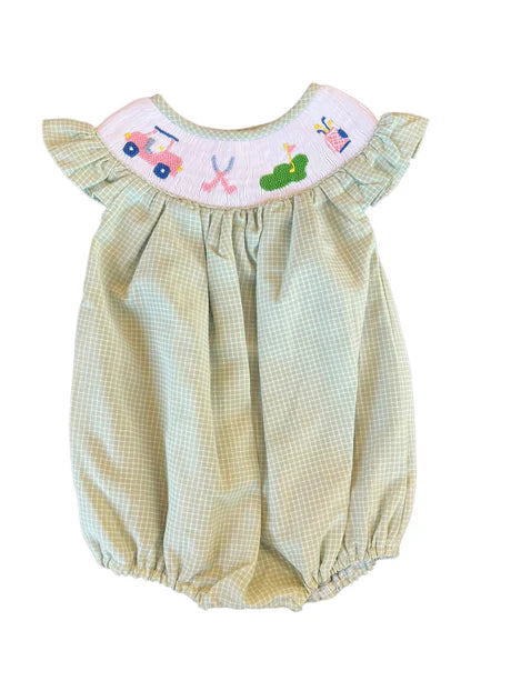 Shop Teeta Girls Golf Gone Golfin' Smocked Bubble