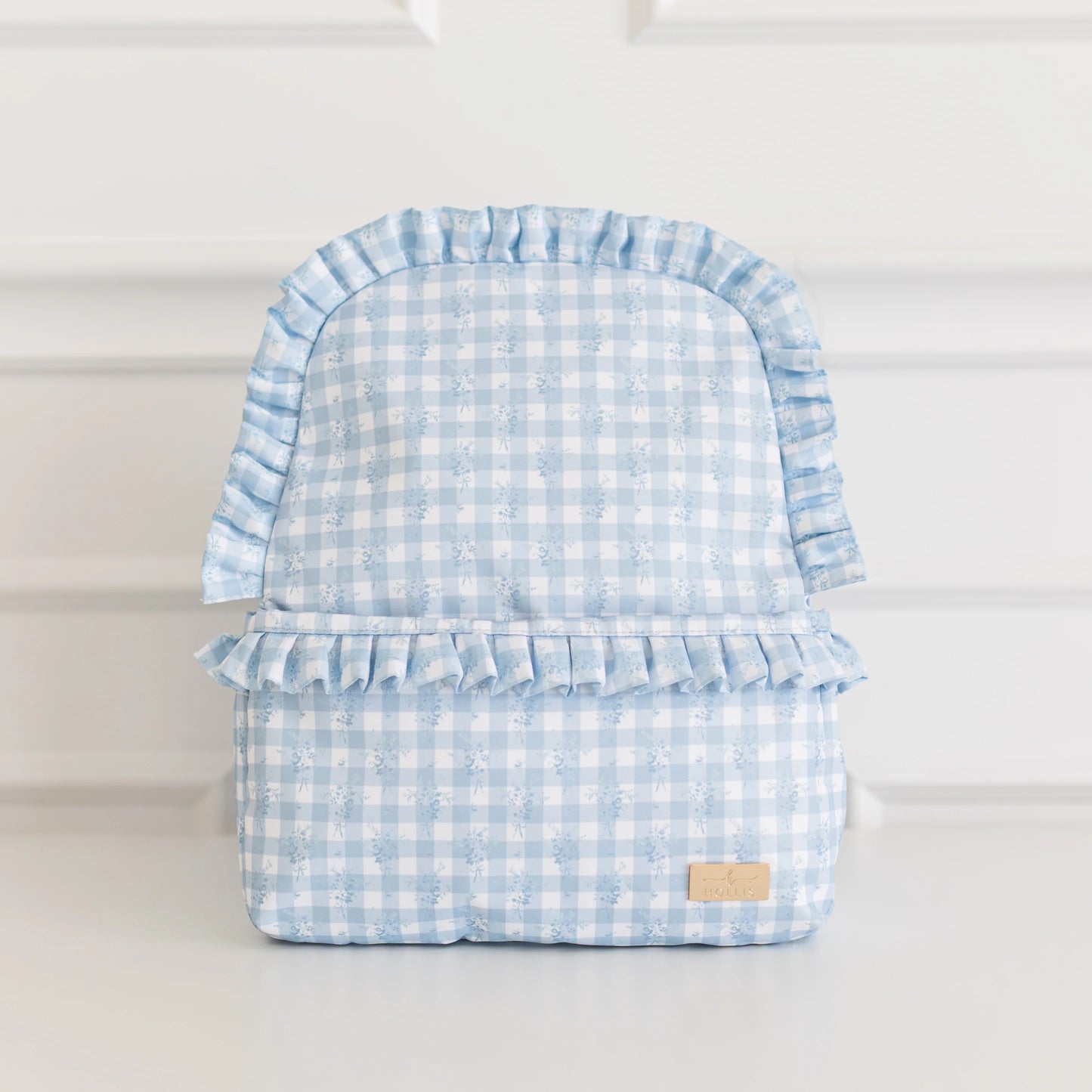 Hollis Ruffled Nylon Blue Floral Backpack
