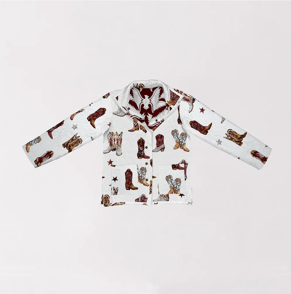 Ida Mae Thunderbird Boots Gig Em Quilted Snap Kids Jacket