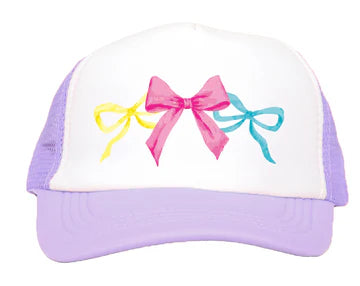 Azarhia Bright Bow Youth Girls Lavender Trucker Girls Hat