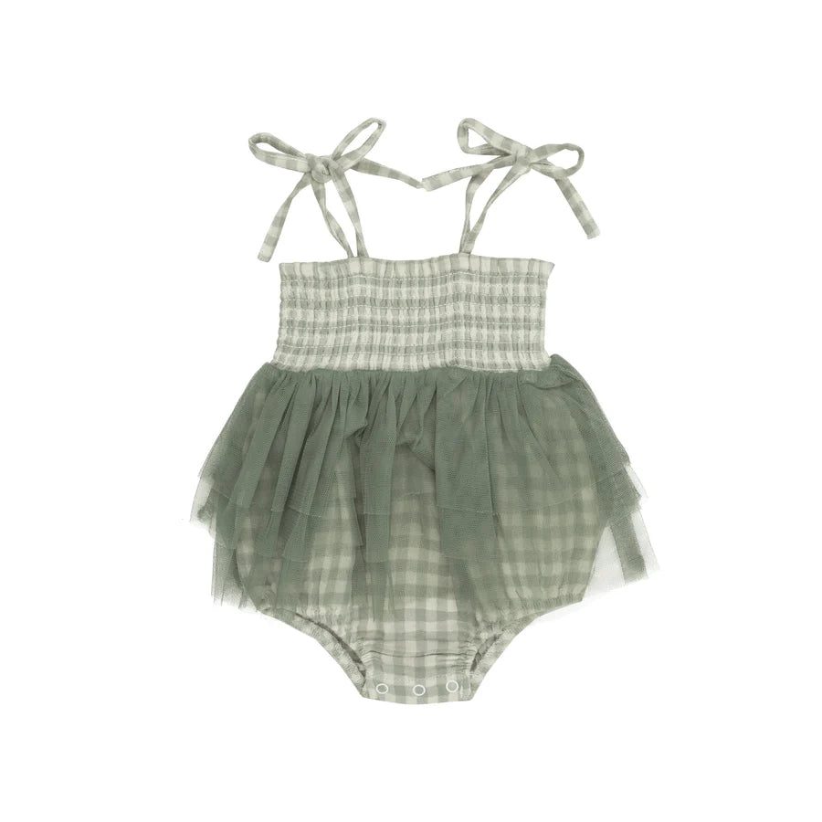 Angel Dear Girls Mini Green Gingham - Tutu Bubble