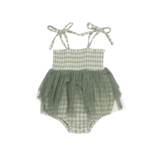 Angel Dear Girls Mini Green Gingham - Tutu Bubble