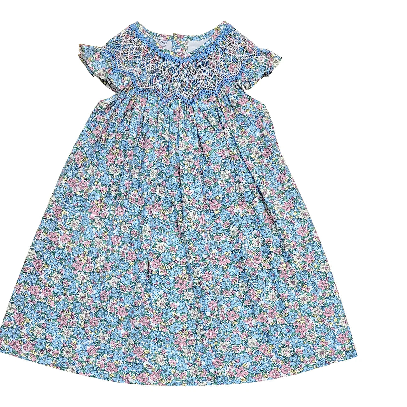 Sweet Dreams Amelia Teal Smocked Girls Dress