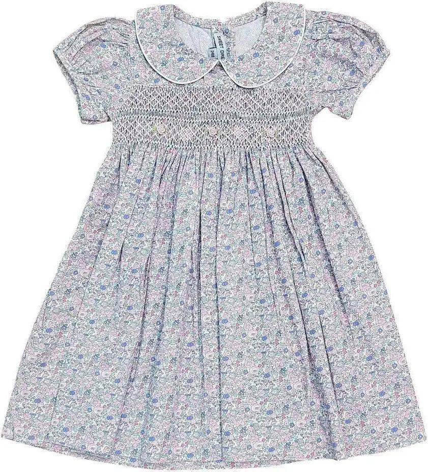 Sweet Dreams Lily Floral Smocked Girls Dress