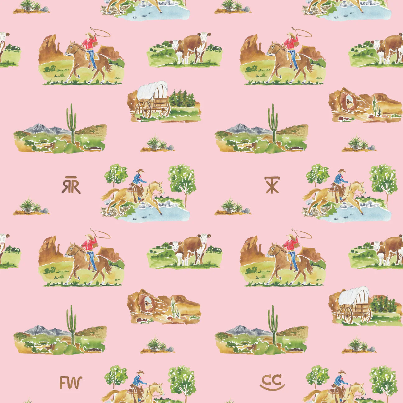 Ruth & Ralph Girls Western Toile Hallie Bubble