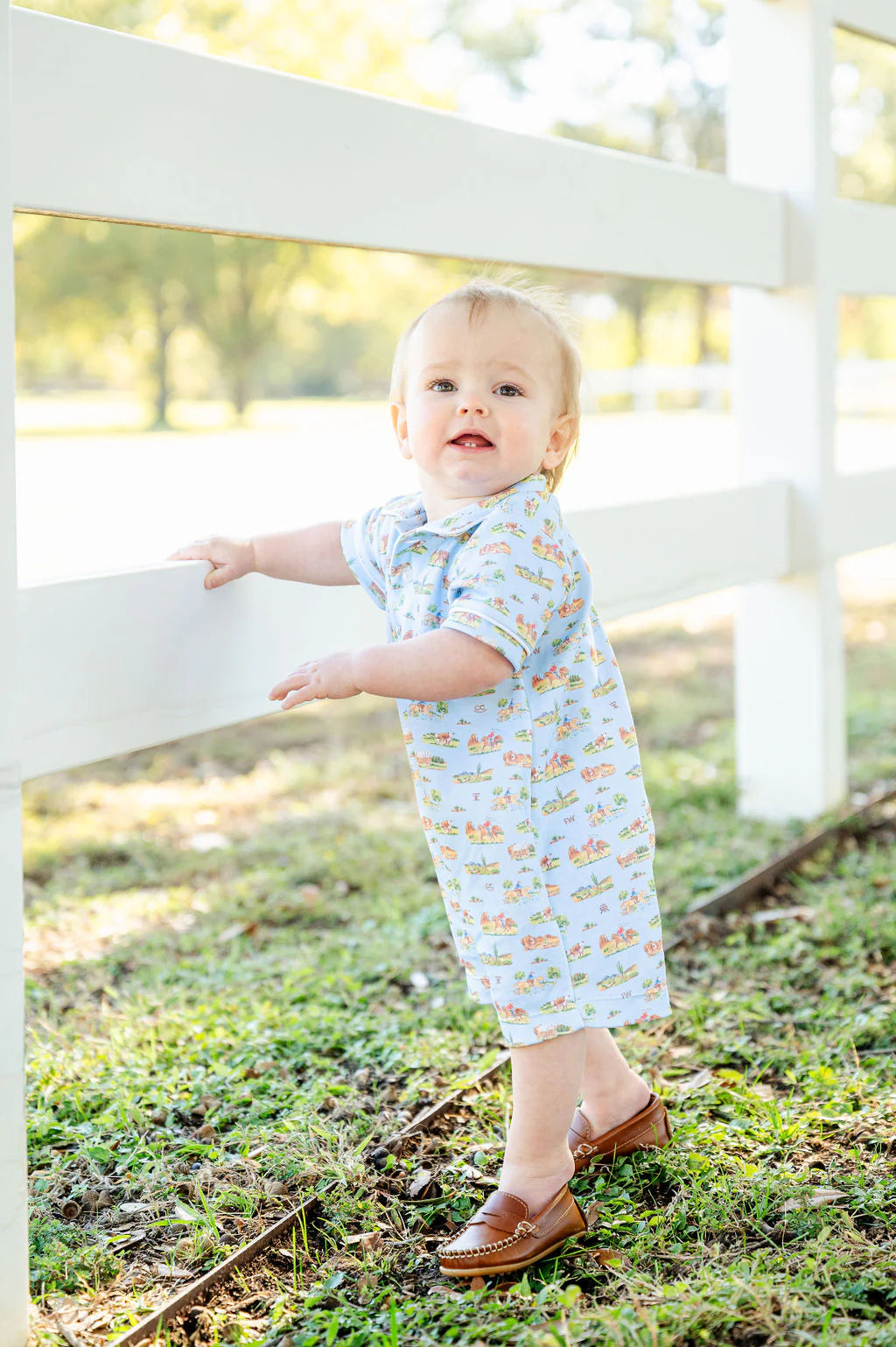 Ruth & Ralph Boys Western Toile Harold Romper