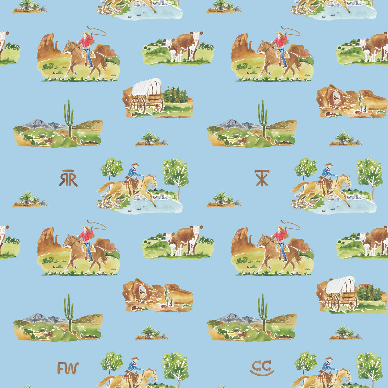 Ruth & Ralph Boys Western Toile Harold Romper