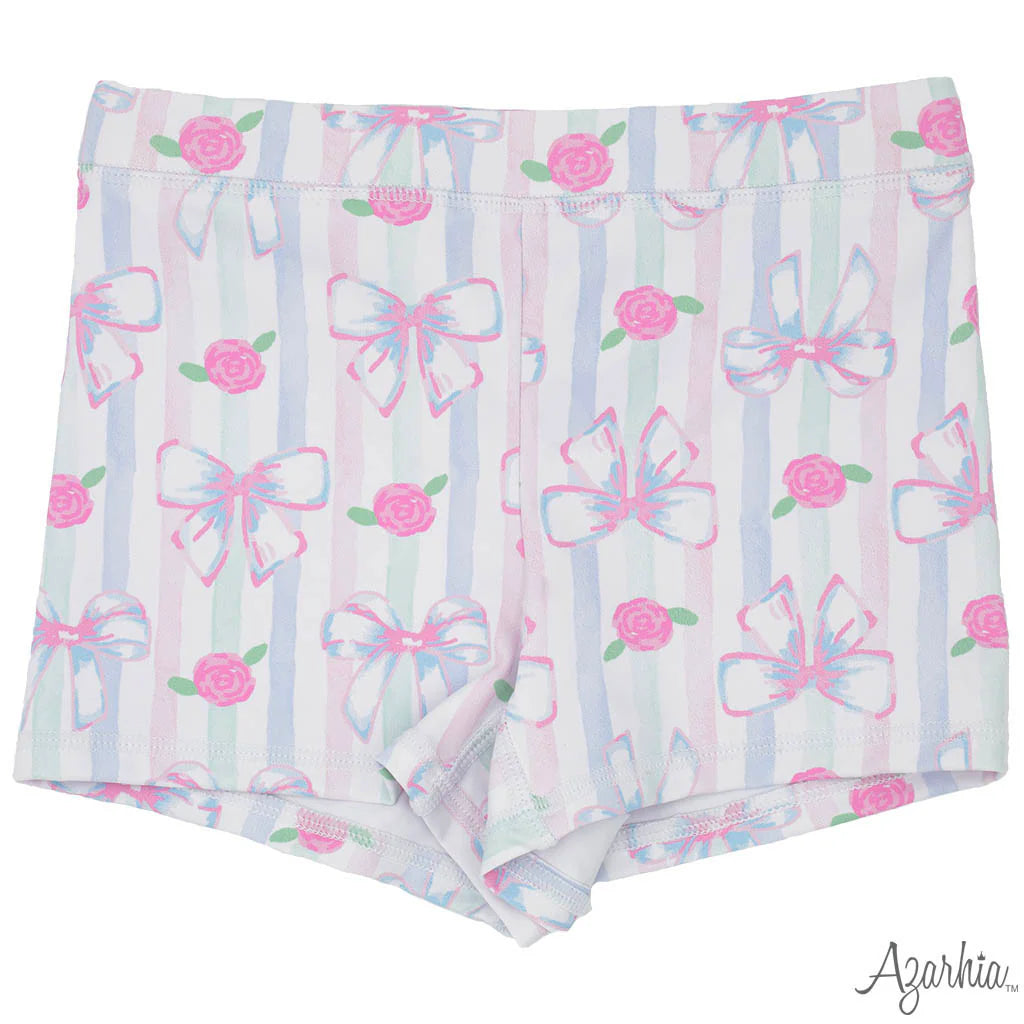 Azarhia Girls Izzy Tennis Dress & Shorts Water Color Bows