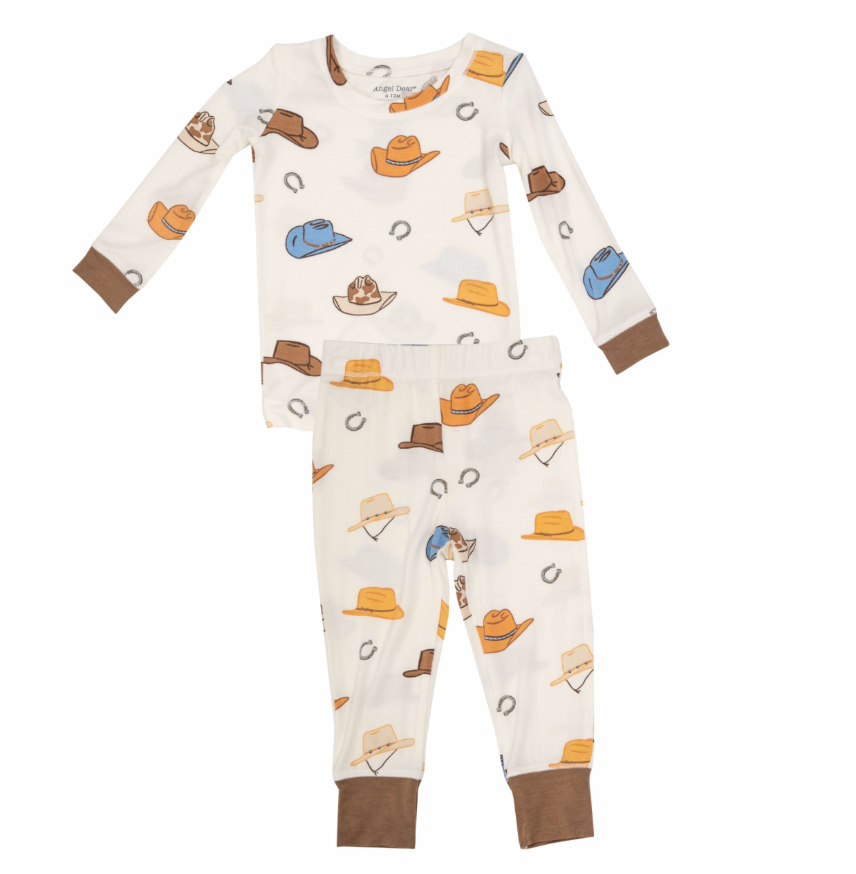 Cowboy Hats Long Sleeve Bamboo Boys Two Piece Pajamas