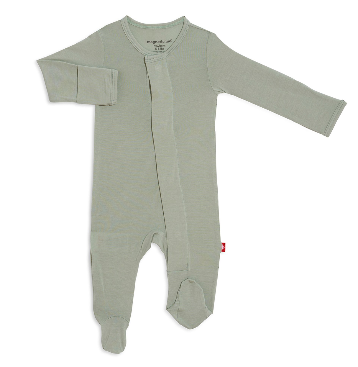 Magnetic Me Seafoam Green Footed Onesie Modal Boys Onesie