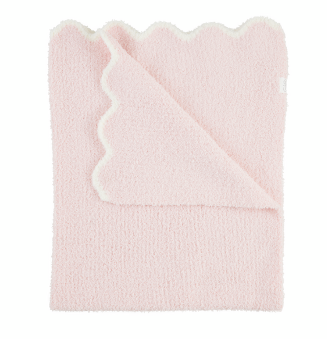 Mud Pie Pink Scallop Chenille Girls Blanket