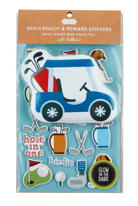 Mud Pie Blue Cart Ouch Pouch & Stickers Gift