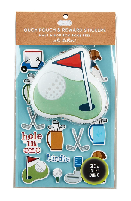 Mud Pie Golf Flag Ouch Pouch & Stickers Gift