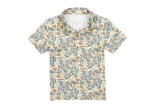 Properly Tied Field Camo Inlet Boys Polo