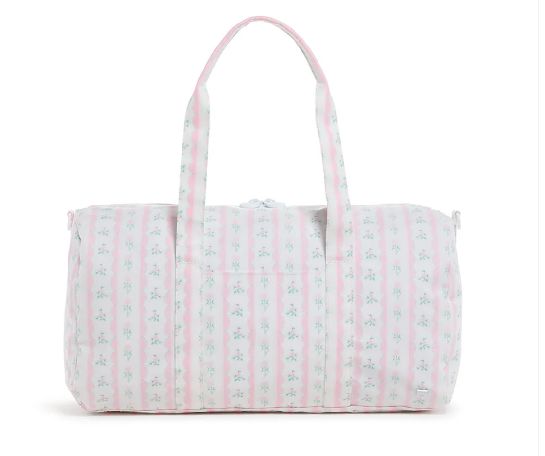 TRVL Weekender Ribbon Floral Pink Duffle Bag