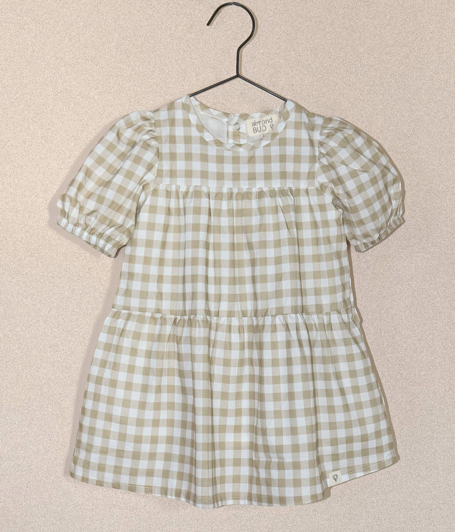 Almond Bud The Honey Gingham Toddler Dress w/ Matching Bloomers