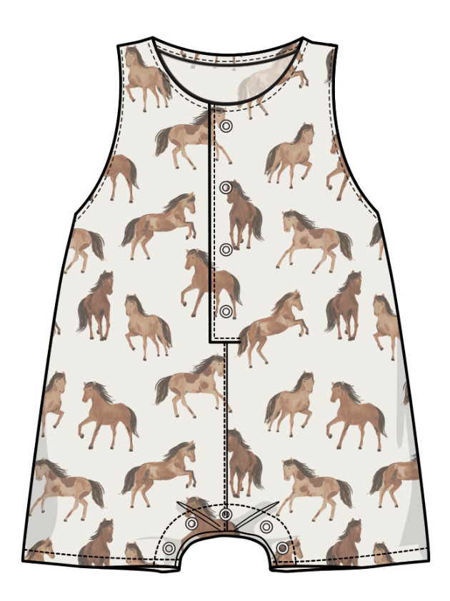 Angel Dear Boys Horses Sleeveless Shortie Romper
