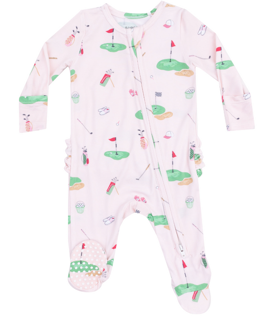 Angel Dear Girls Golf Things Pink Footie Onesie