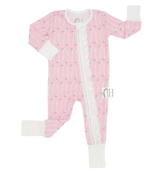 Hamner Hill Girls Pink Golf Tees Bamboo Onesie