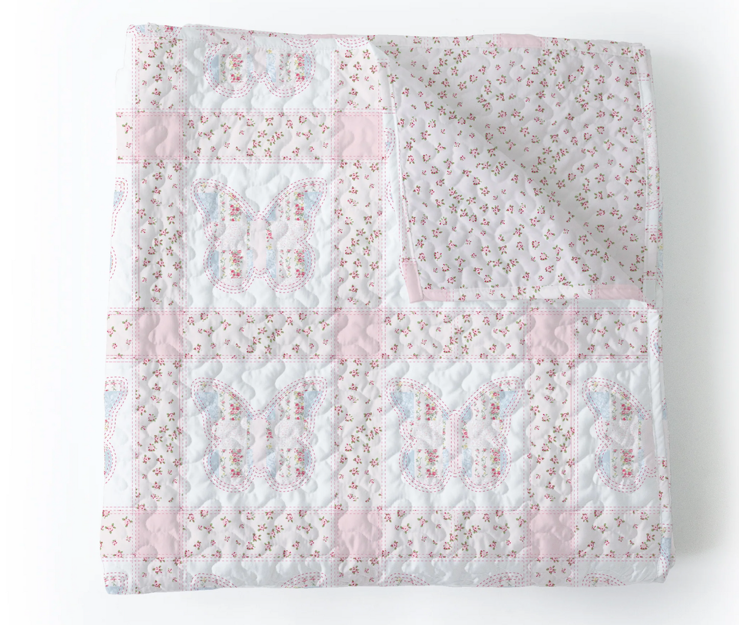 Ida Mae Butterfly Patchwork Baby Blanket