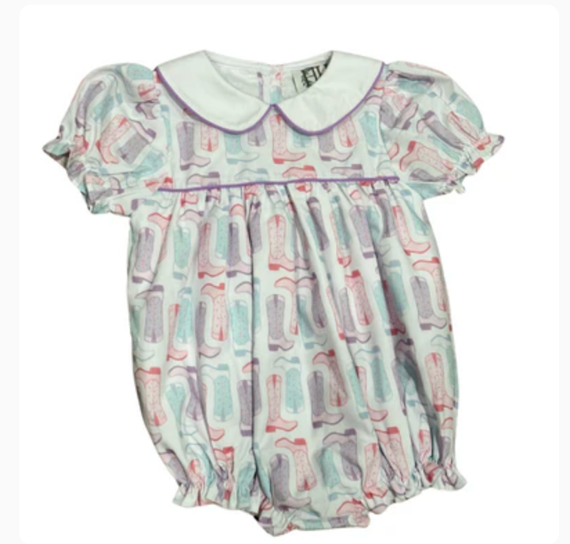 Hamner Hill x Petite Paloma Petals and Spur Boots Collared Girls Bubble