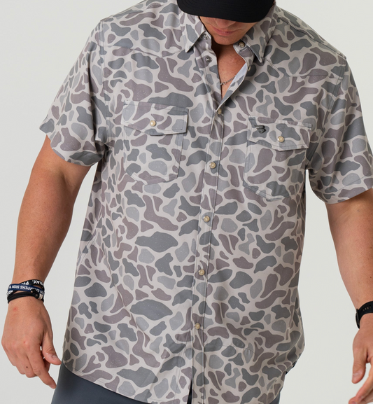 Burlebo Classic Deer Camo Pearl Snap Men's Shirt