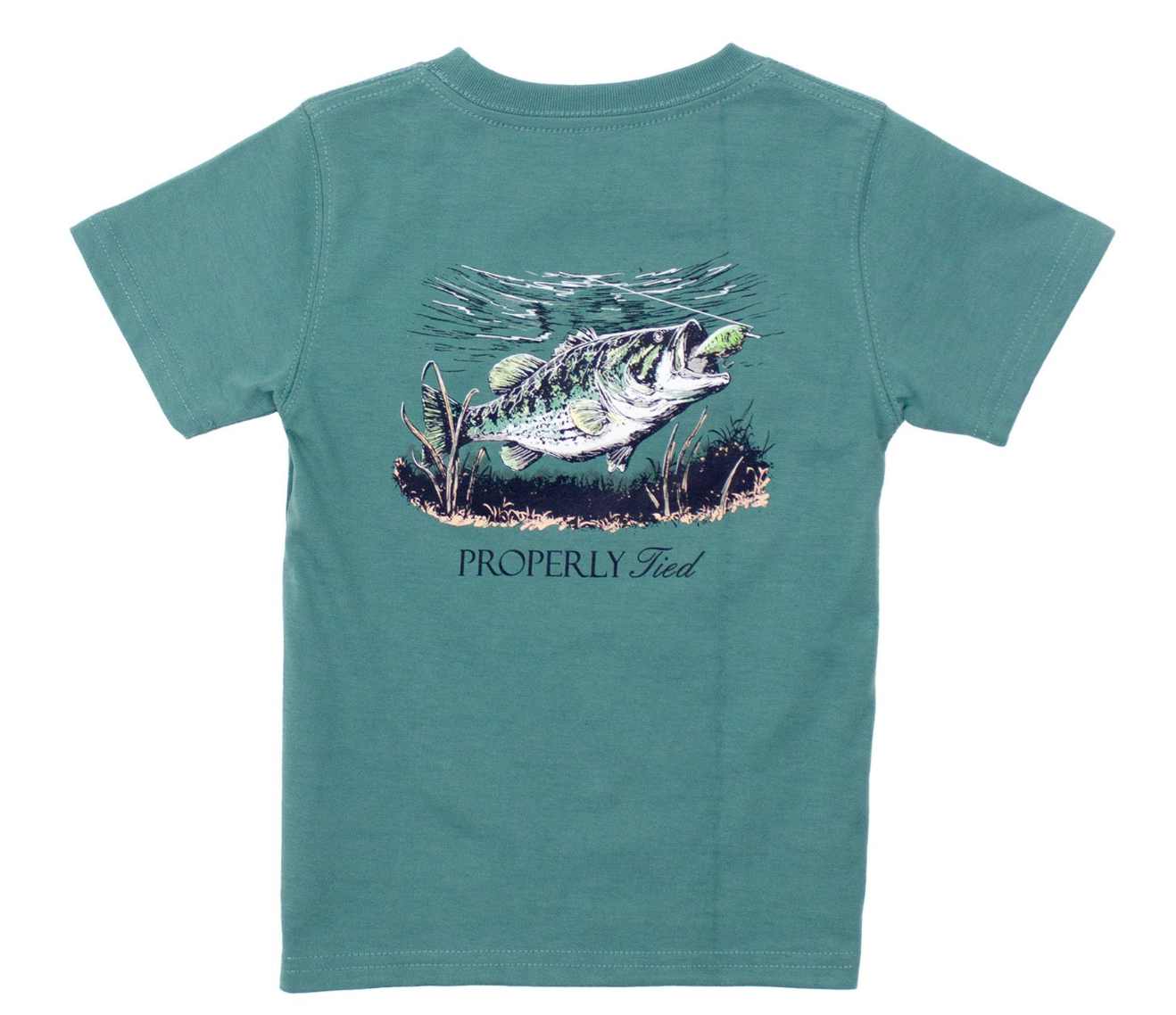 Properly Tied Set The Hook Bass Fish Short Sleeve Boys Shirt