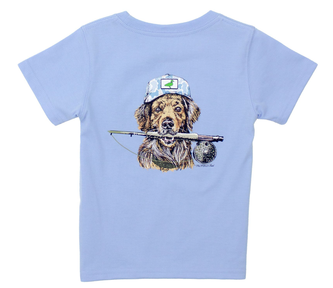 Properly Tied Fishing Buddy Lab Dog Short Sleeve Boys Shirt