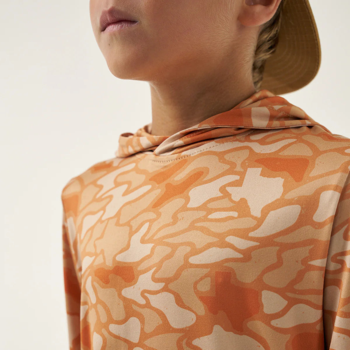Burlebo Youth Orange Texas Camo Boys Performance Hoodie