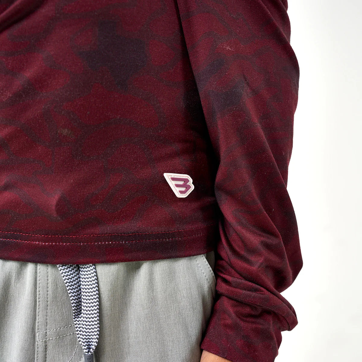 Burlebo Youth Maroon Texas Camo Boys Performance Hoodie