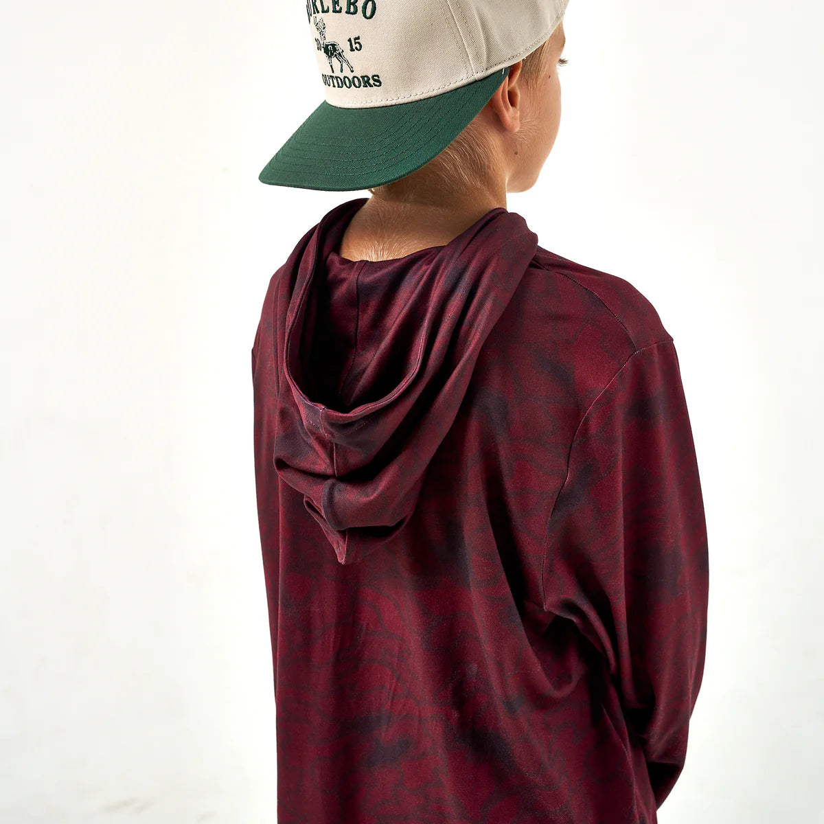 Burlebo Youth Maroon Texas Camo Boys Performance Hoodie